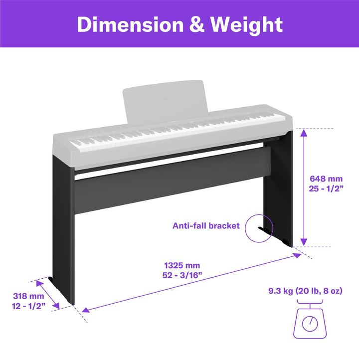 Yamaha L100B Furniture Style Piano Stand - Black 3