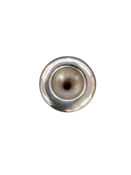 Front or top image of Rudy Muck trumpet mouthpiece on white background