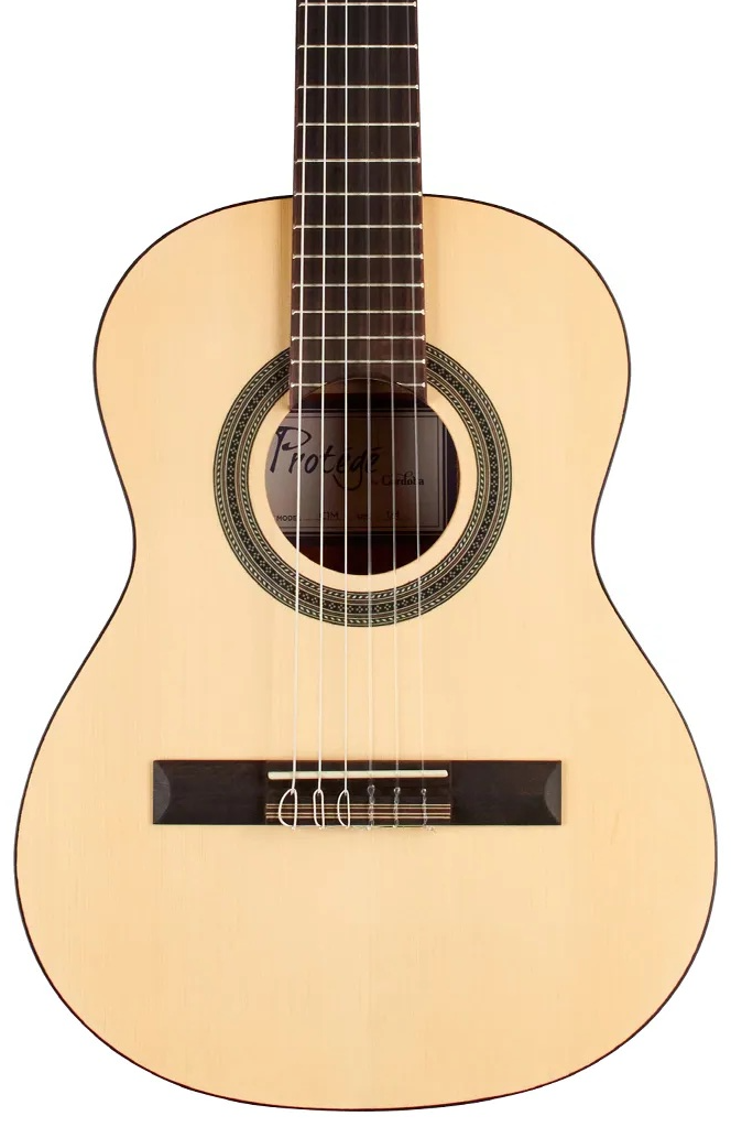 Classical guitar with a visible brand logo 
