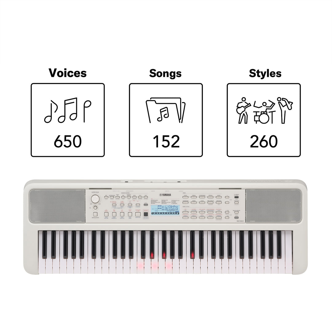 Yamaha EZ310 61-Lighted Key Portable Keyboard - With AC Adapter 4