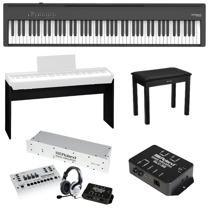 Roland GLC Keyboard Lab for 8 Students and 1 Teacher with Roland FP-30X Digital Pianos