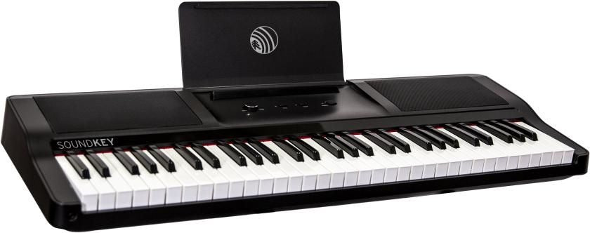 Black digital piano with visible Soundkey brand logo