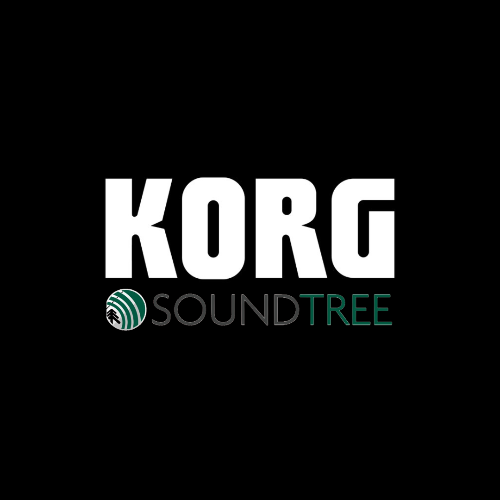 Korg and SoundTree logos on a black background