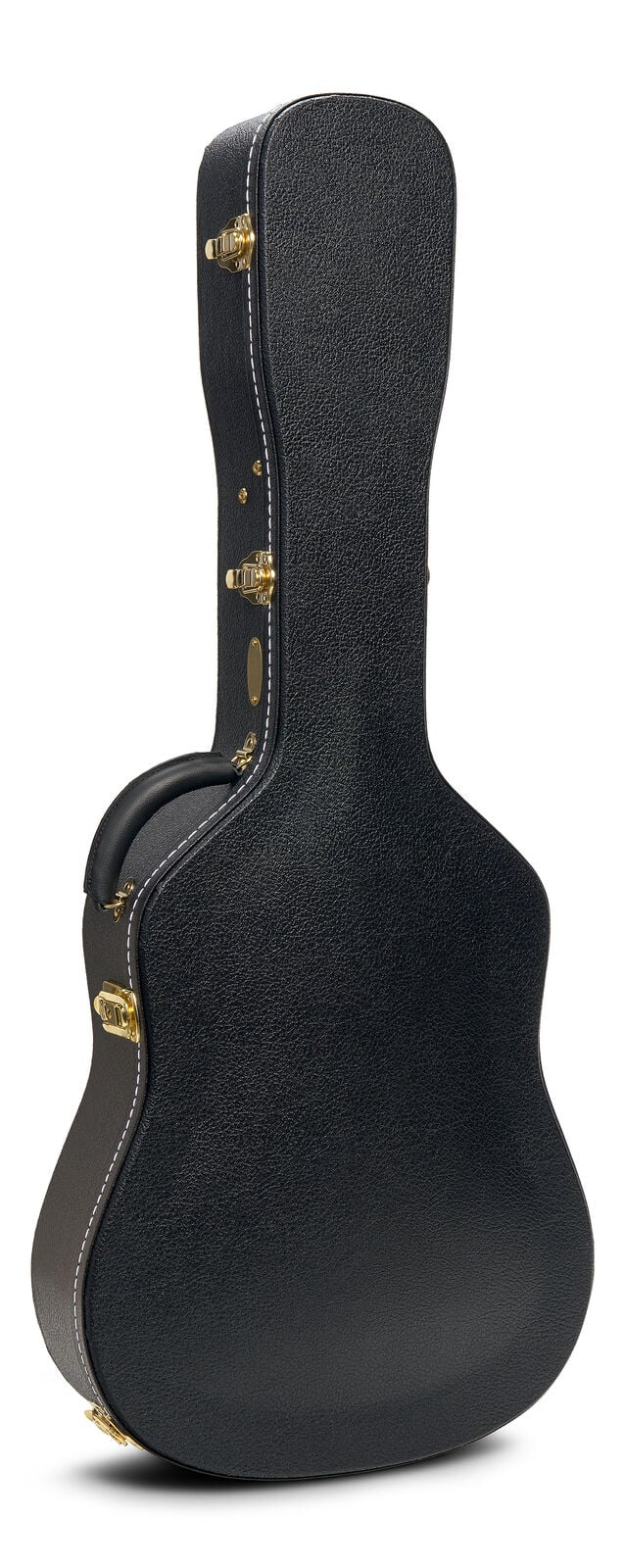 Black guitar case with gold hardware 
