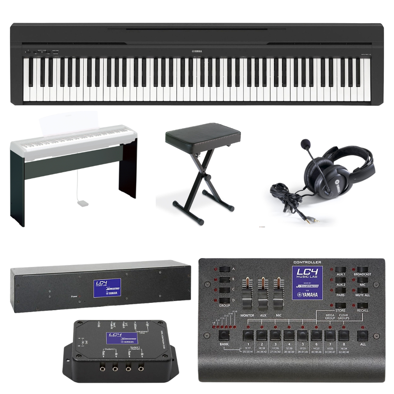 Yamaha LC4 Basic Music Lab for 8 Students and 1 Teacher with Yamaha P45 Digital Pianos
