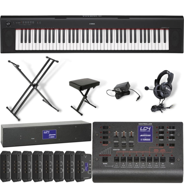 Yamaha LC4 Basic Music Lab for 8 Students and 1 Teacher with Yamaha NP35 Digital Pianos