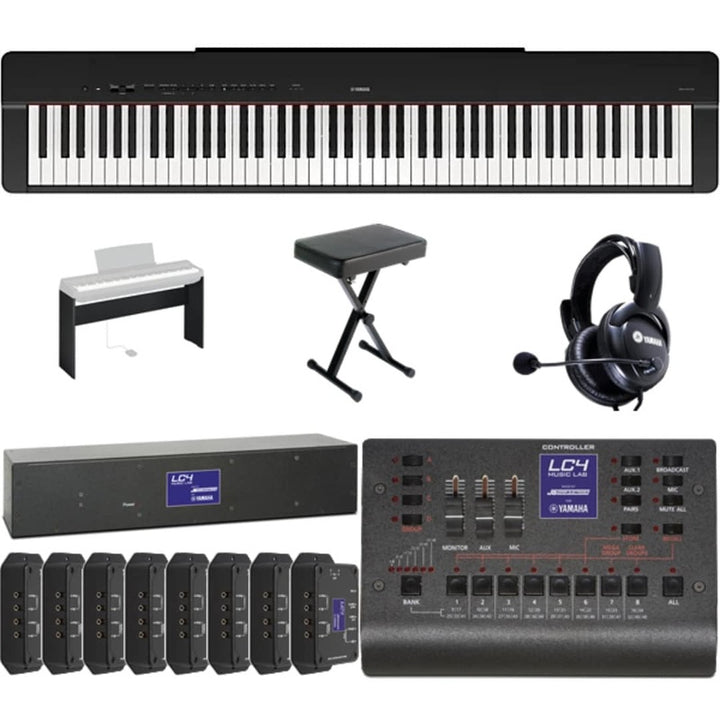 Yamaha LC4 Deluxe Music Lab for 8 Students and 1 Teacher with Yamaha P-225 Digital Pianos