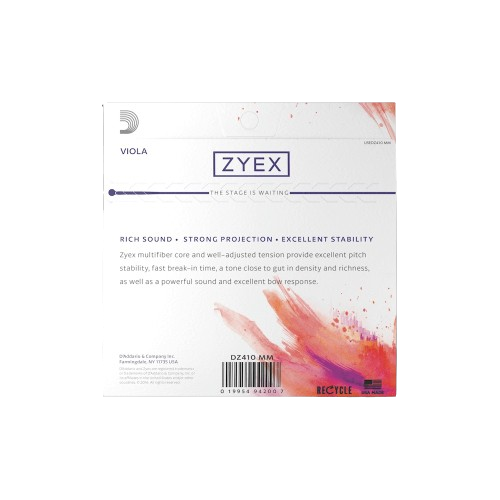 D'Addario DZ410MM ZYEX Viola String Set - Medium Scale / Medium Tension 2