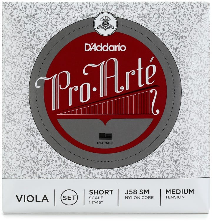 D'Addario J58 Pro-Arte Short Scale Viola String Set - Medium Tension