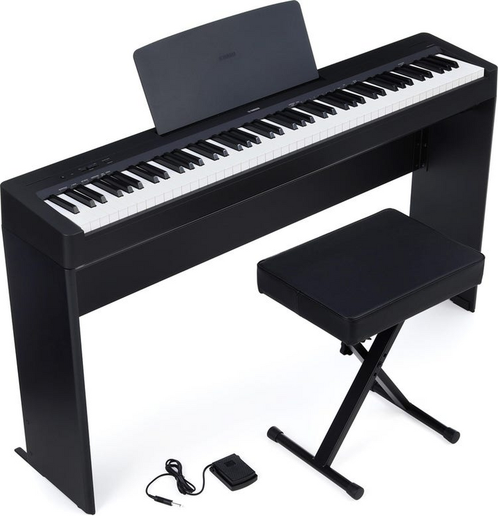Yamaha P-143LXB 88 Key Digital Piano Bundle - Black