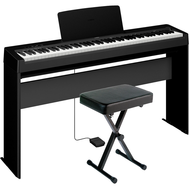 Yamaha P-143LXB 88 Key Digital Piano Bundle - Black