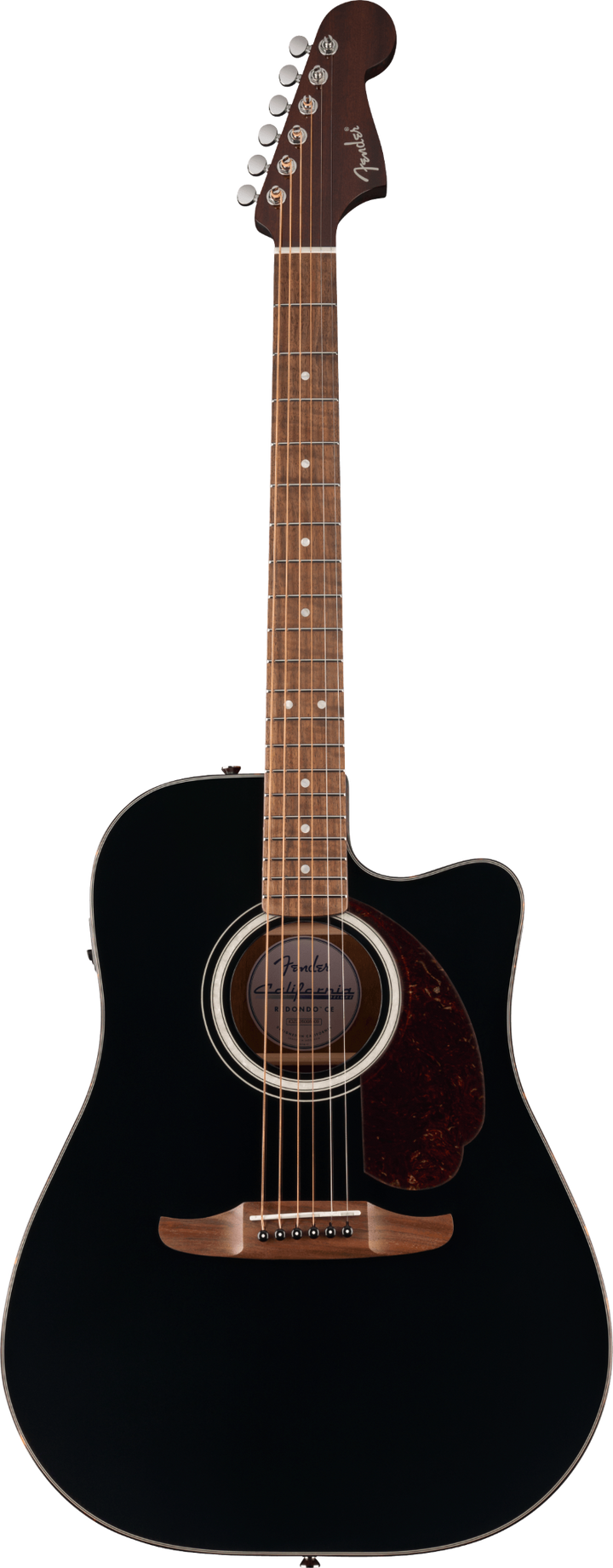 Fender California Deluxe Redondo Acoustic Electric Cutaway Guitar - Black 2