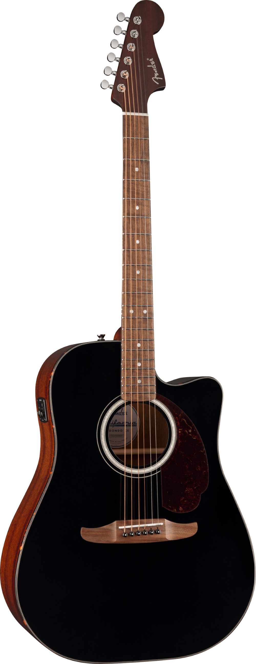 Fender California Deluxe Redondo Acoustic Electric Cutaway Guitar - Black 3