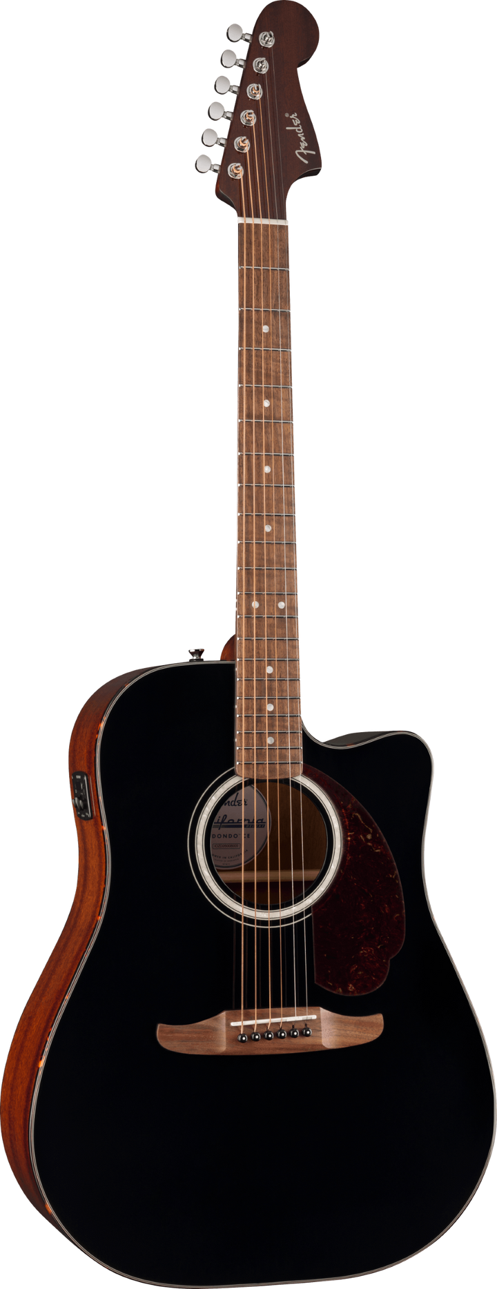 Fender California Deluxe Redondo Acoustic Electric Cutaway Guitar - Black 3