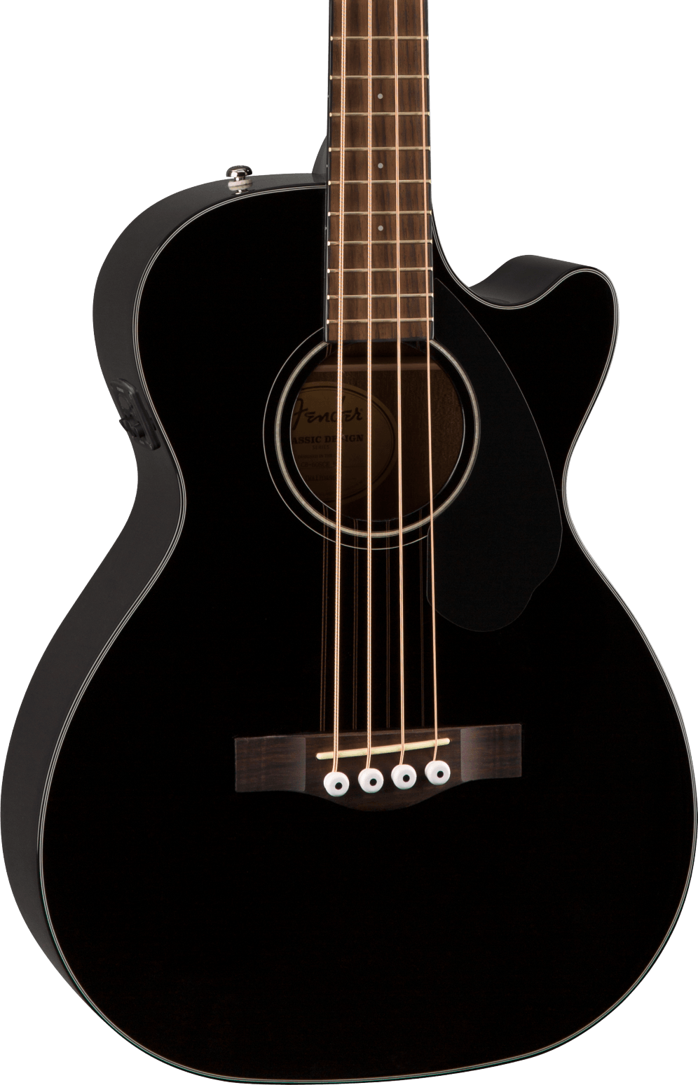 Fender CB-60SCE Acoustic Electric Concert Bass Guitar - Black