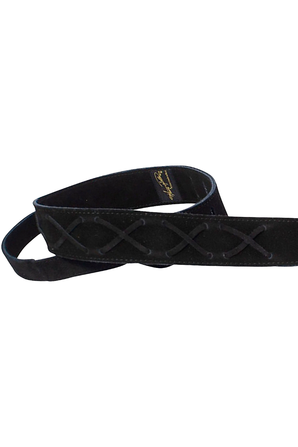 Henry Heller 2" Wide Suede w/Suede Laces Guitar Strap - Adorned Black