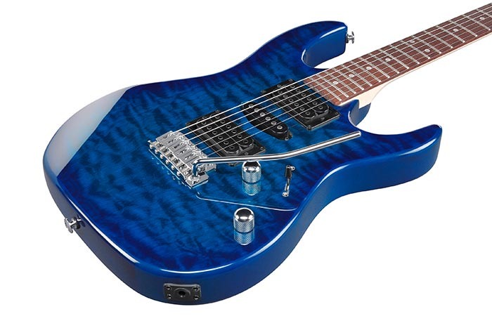 Ibanez GRX70QATBB Electric Guitar - Transparent Blue Burst 3
