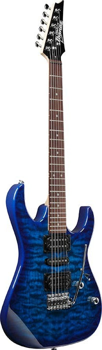 Ibanez GRX70QATBB Electric Guitar - Transparent Blue Burst 4