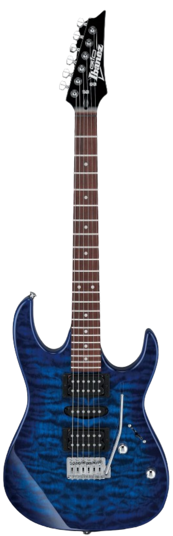 Ibanez GRX70QATBB Electric Guitar - Transparent Blue Burst 6