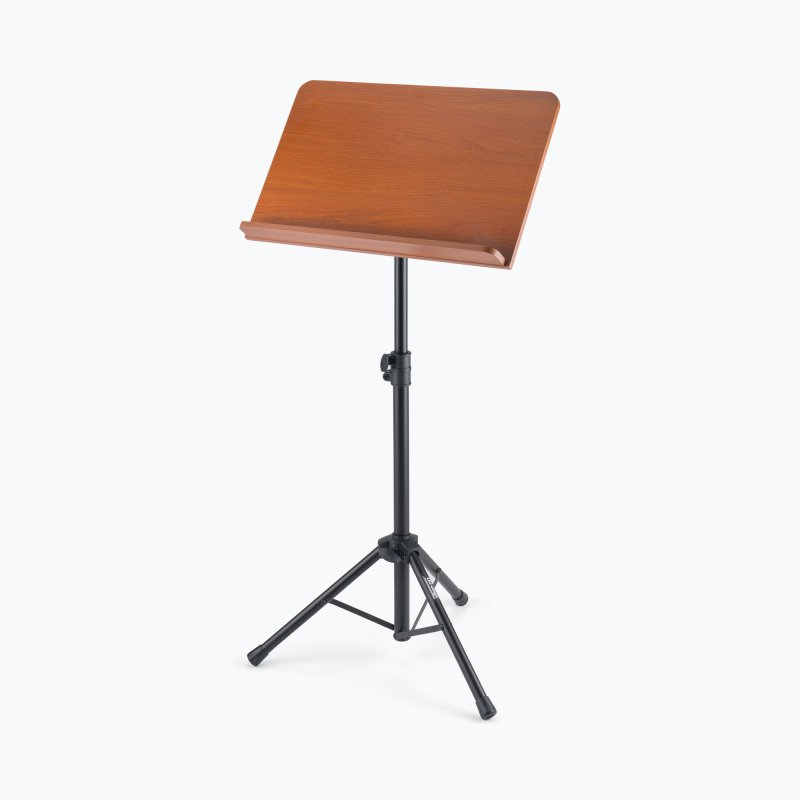 Onstage SM7312W Orchestral Music Stand - With Wide Rosewood Bookplate — Front angle 2