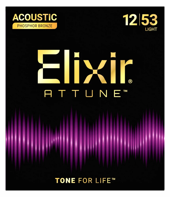 Elixir Attune Phosphor Bronze Acoustic Guitar Strings - Light