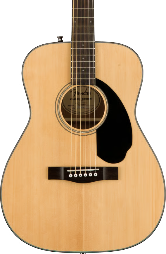Fender CC-60S Concert Acoustic Guitar - Natural With Walnut Fretboard — Three quarter front 1