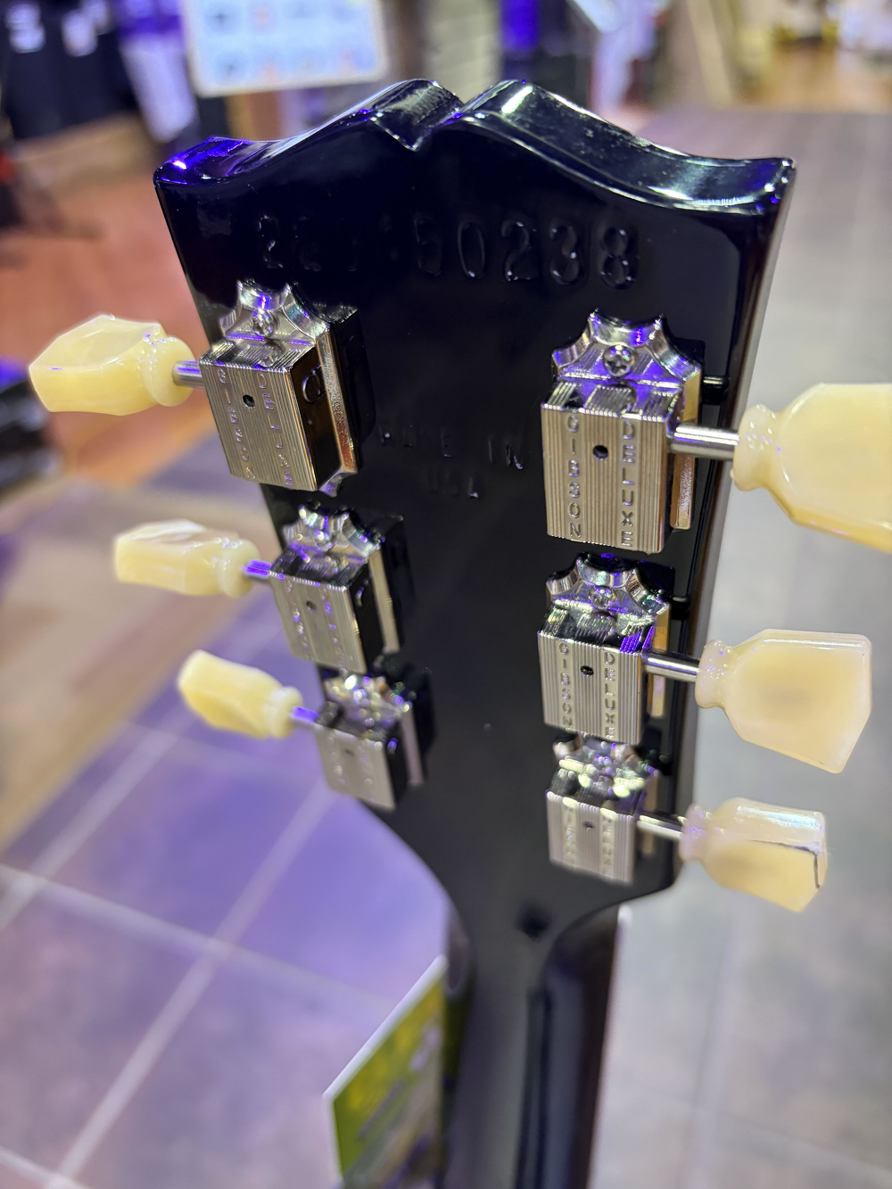 Gibson Les Paul Studio Electric Guitar - Blueberry Burst (B-Stock) headstock, back