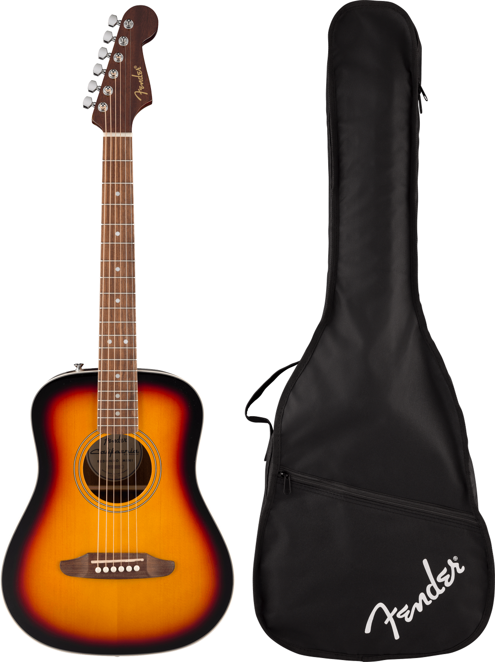 Fender California Standard Redondo Mini Acoustic Guitar - 3 Color Sunburst — Case or bag 1
