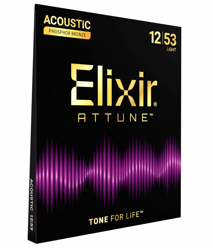 Elixir Attune Phosphor Bronze Acoustic Guitar Strings - Light — front angle