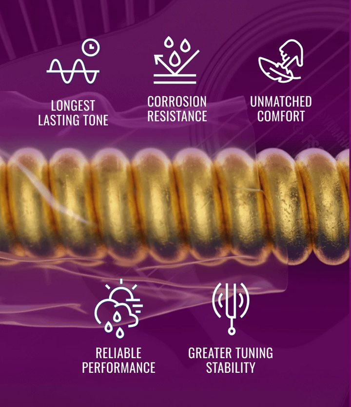 Elixir 16052 Nanoweb 10-Pack Phosphor Bronze Acoustic Guitar Strings - Light — back view