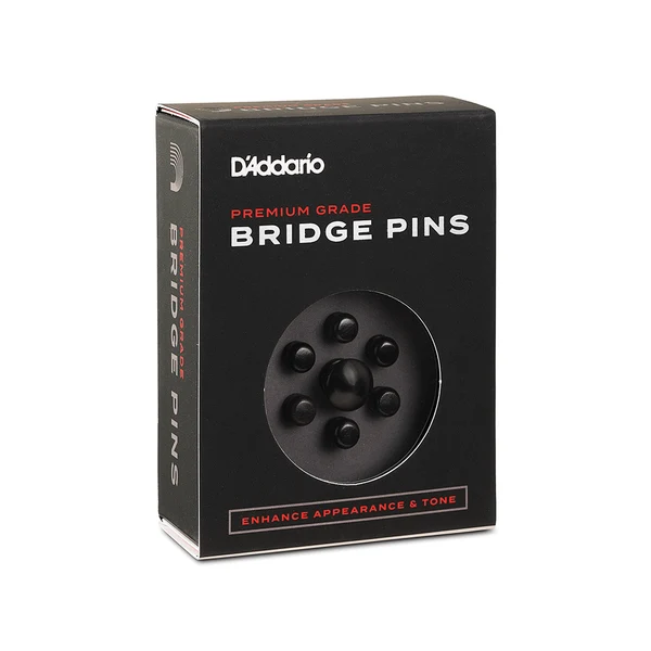 D'Addario Wood Bridge Pins (set of 6) - Ebony — front angle