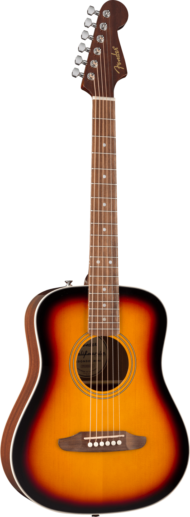 Fender California Standard Redondo Mini Acoustic Guitar - 3 Color Sunburst — front angle