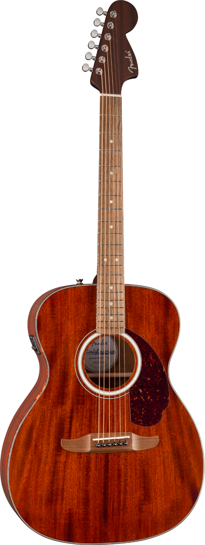 Fender California Deluxe Monterey Mahogany Acoustic Electric Guitar - Natural Mahogany — front angle