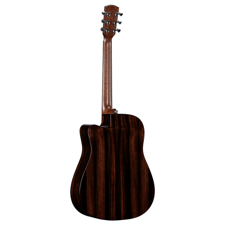 Alvarez AED90CE Armrest Artist Elite Dreadnought Acoustic Electric Cutaway Guitar - Natural — Back 1