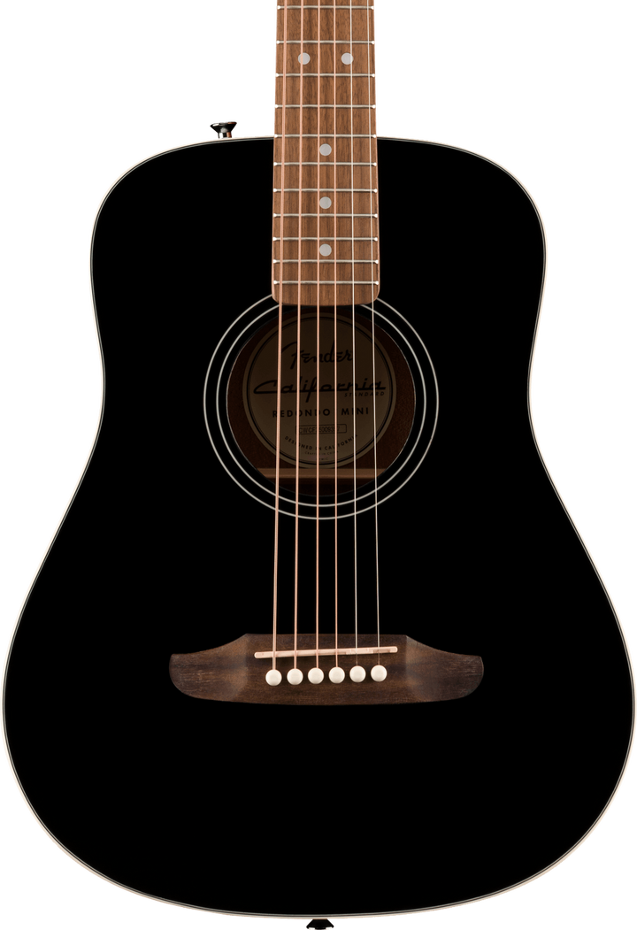 Fender California Standard Redondo Mini Acoustic Guitar - Black — three-quarter front view