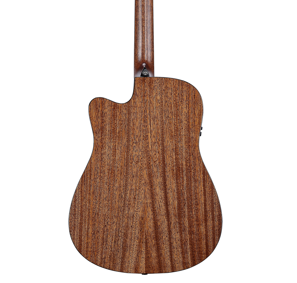 Alvarez AED66CE Armrest Artist Elite Dreadnought Acoustic Electric Guitar - Natural — three-quarter back view