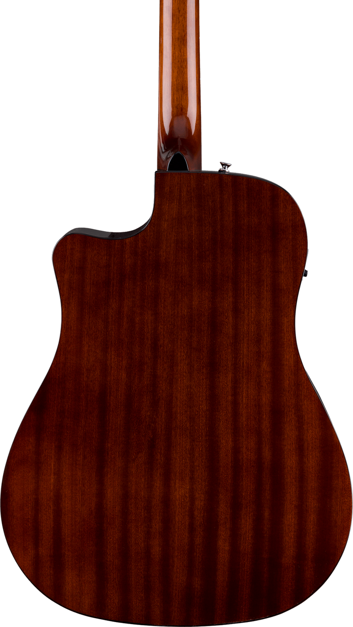 Fender California Standard Redondo CE Acoustic Electric Guitar - 3 Color Sunburst — three-quarter back view
