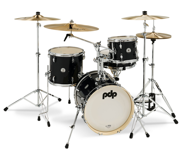 PDP New Yorker 4-Piece Drum Set Shell Pack - Black Onyx Sparkle — Front angle 2