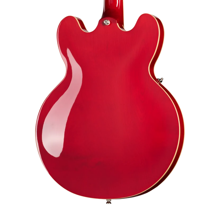 Epiphone ES-335 Left-Handed Semi-Hollowbody Electric Guitar - Cherry — three-quarter back view