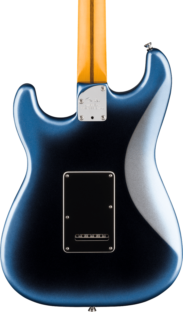Fender American Professional Stratocaster HSS Electric Guitar - Dark Night — three-quarter back view