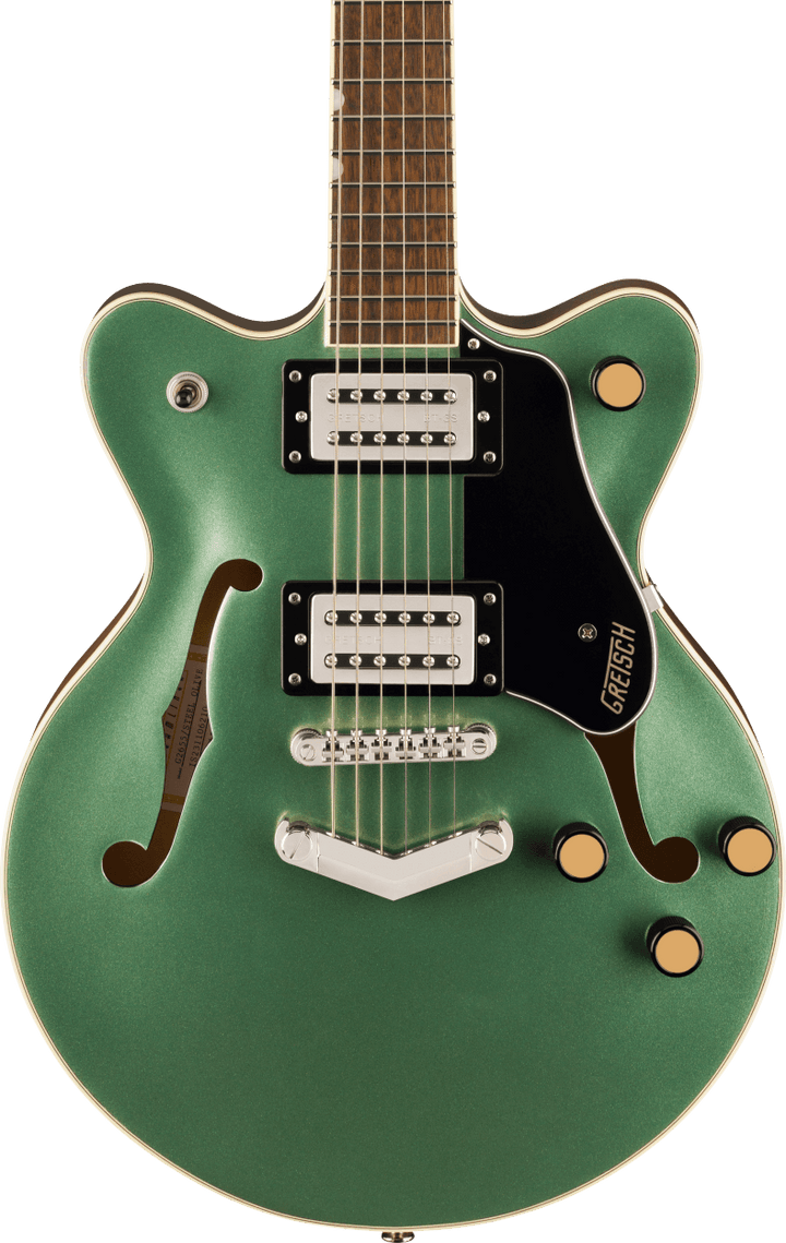 Gretsch G2655 Streamliner Center Block Jr. Double-Cut With V-Stoptail Electric Guitar - Steel Olive — Three quarter front 1