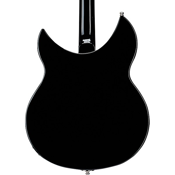 Rickenbacker 330 Thinline Semi-Hollow Electric Guitar - Jetglo — three-quarter back view