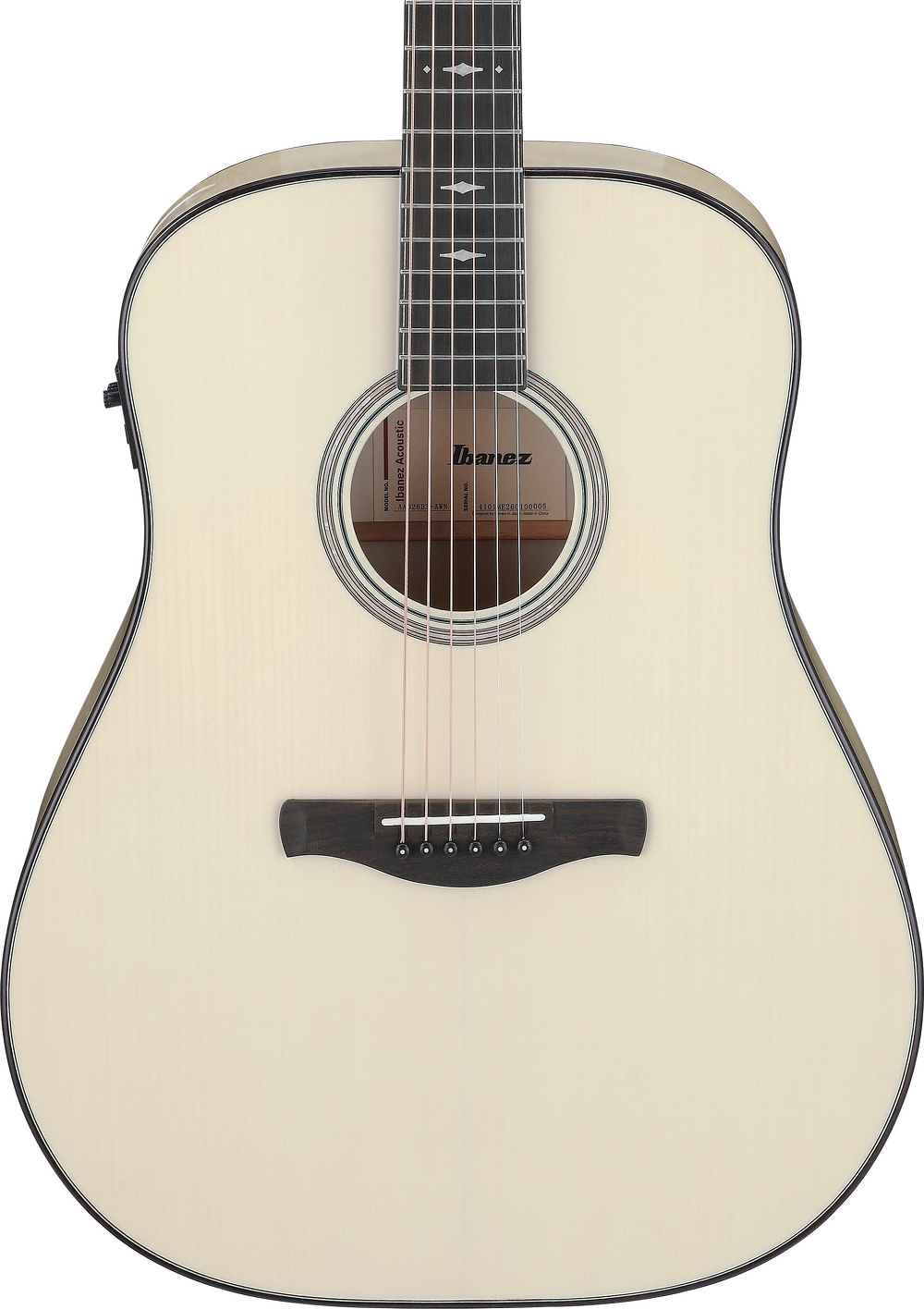 Ibanez AAD371EATW Advanced Acoustic Series Acoustic Guitar - Antique White — Three quarter front 1