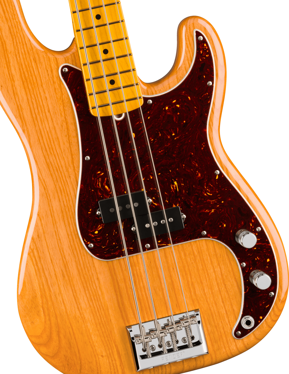 Fender American Professional Precision Bass Guitar - Natural — Three quarter front 3