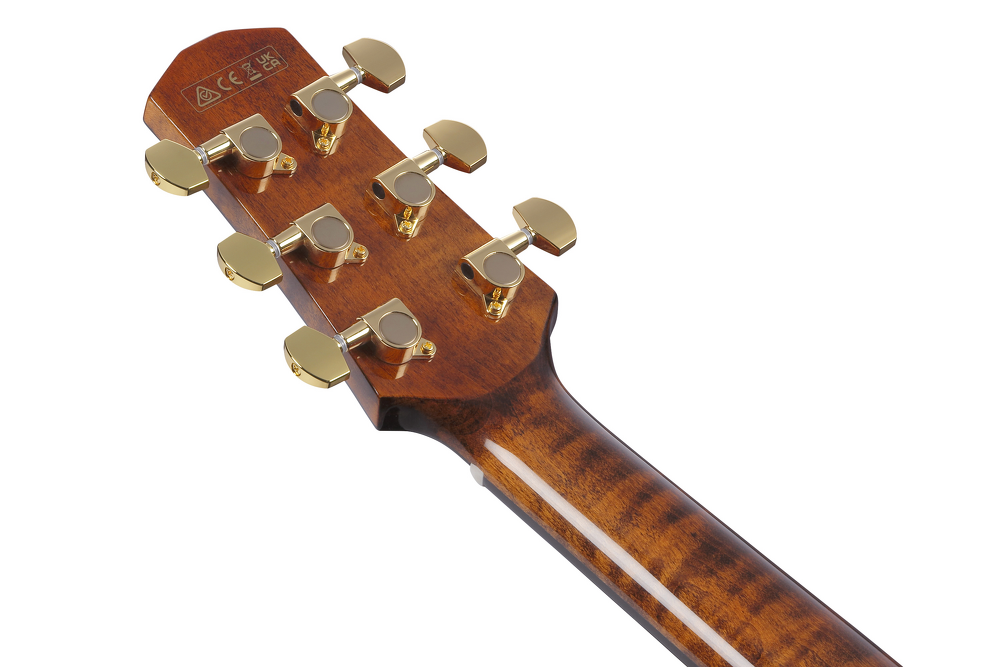 Ibanez AAD381CENT Advanced Acoustic Series Acoustic Guitar - Natural High Gloss headstock, back