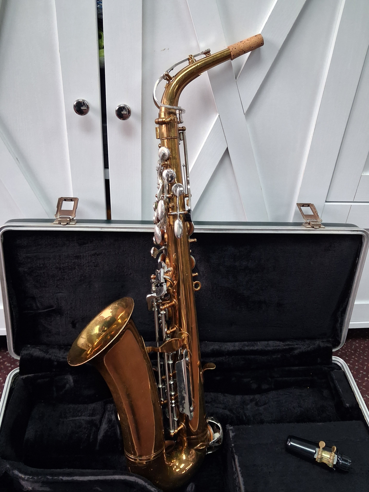 Used Selmer Bundy II Eb Alto Saxophone - With Original Hardshell Case and Mouthpiece — Front angle 2