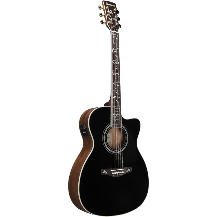 Ibanez AC391CEBKH Artwood Series Acoustic Electric Guitar - Black High Gloss — front angle