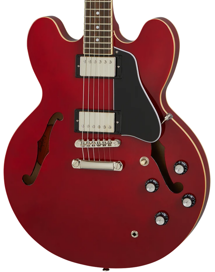 Epiphone ES-335 Semi-Hollowbody Electric Guitar - Cherry — three-quarter front view