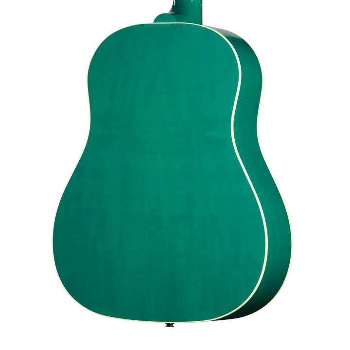 Gibson J-45 Standard Acoustic Electric Guitar - Translucent Teal — three-quarter back view