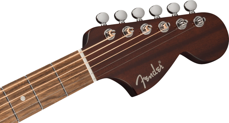 Fender California Deluxe Monterey Mahogany Acoustic Electric Guitar - Natural Mahogany headstock